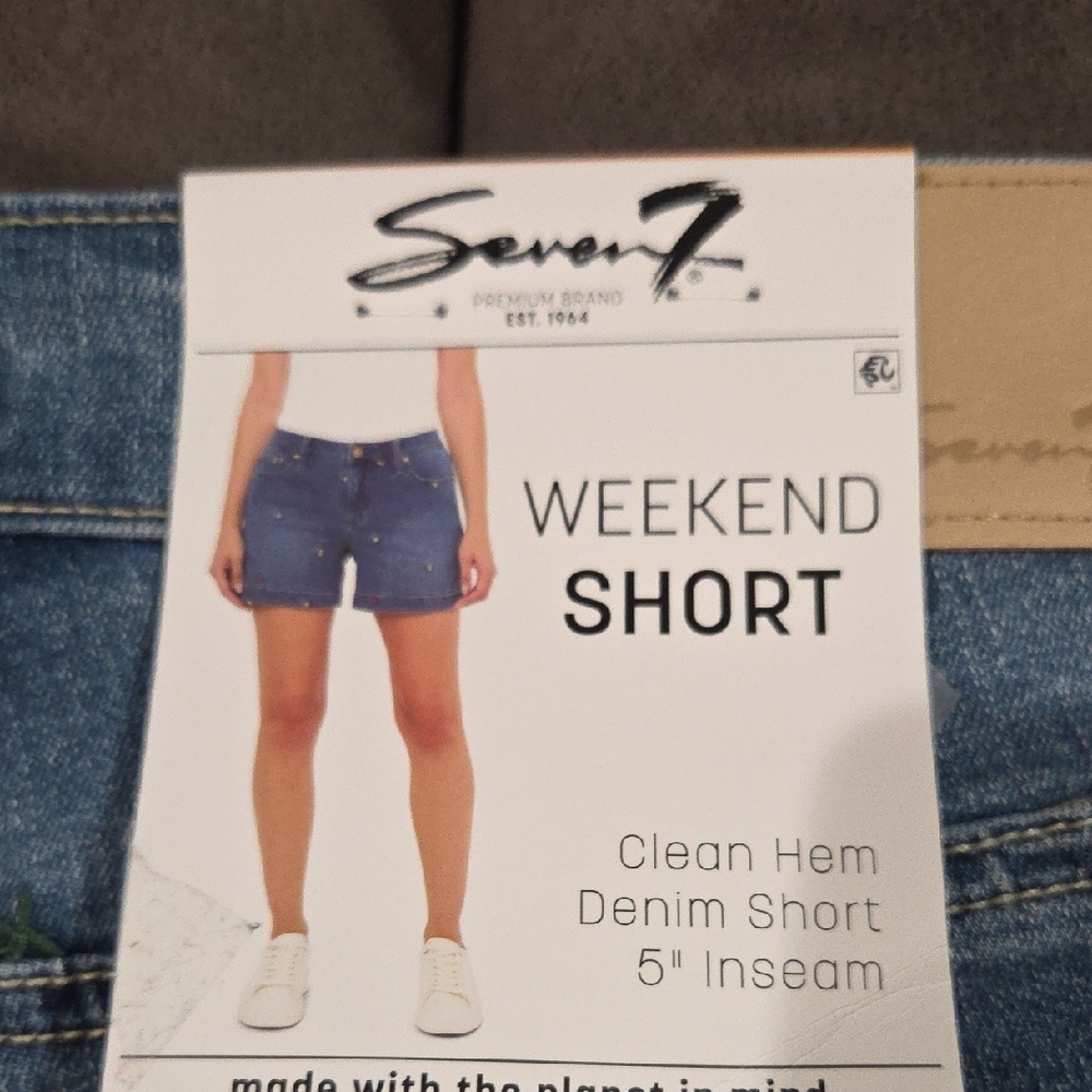 Seven7 Women's Blue Denim Shorts